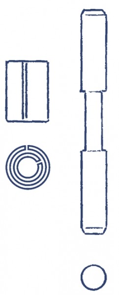 Bolzen und Feder für Verbindungsglied