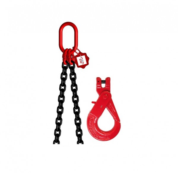 2-Strang-Kettengehänge mit Self-Locking-Gabelkopf-Lasthaken